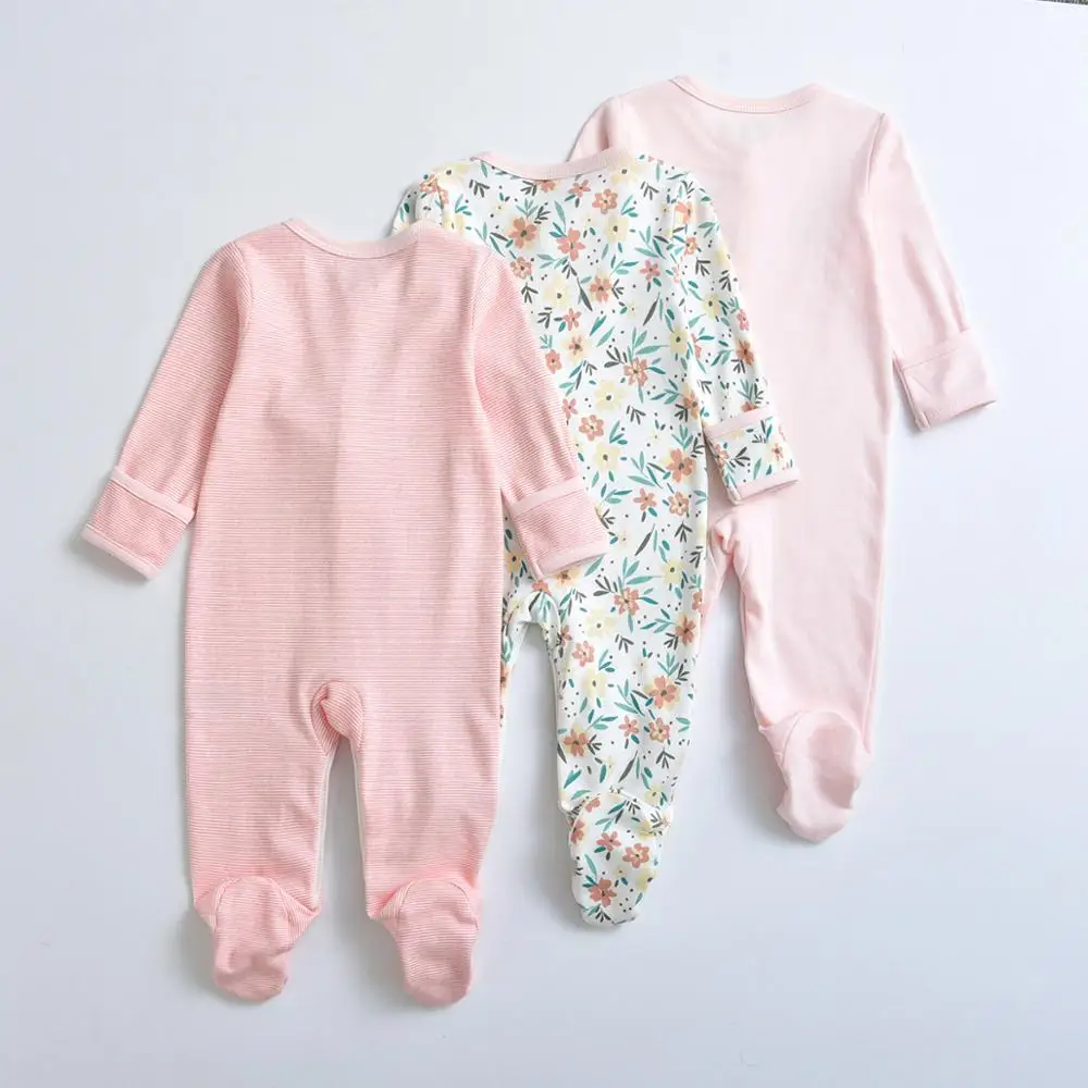 Комбинезон для новорожденных девочек 3 шт./лот хлопковый комбинезон маленьких с