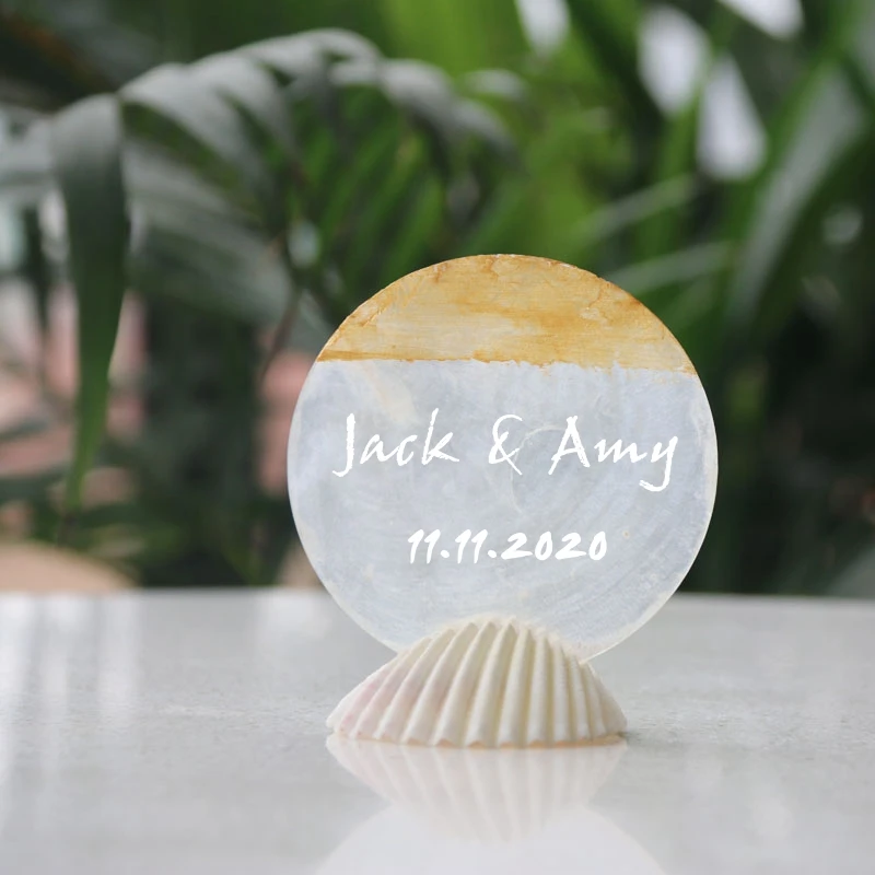 Бесплатная доставка (25 шт./лот) именные открытки из ракушек каллиграфии на заказ