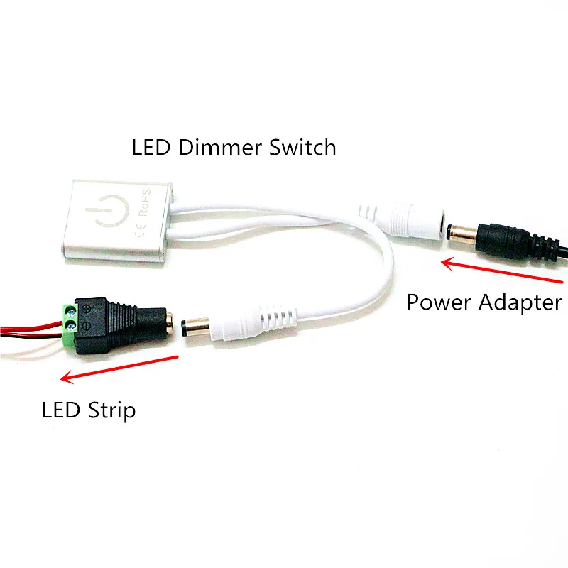 

Touch LED Dimmer Switch 12V 24V 3A Full Metal Body Touch Screen Controller for 2835 3014 3528 5050 5054 5630 5730 LED Strip