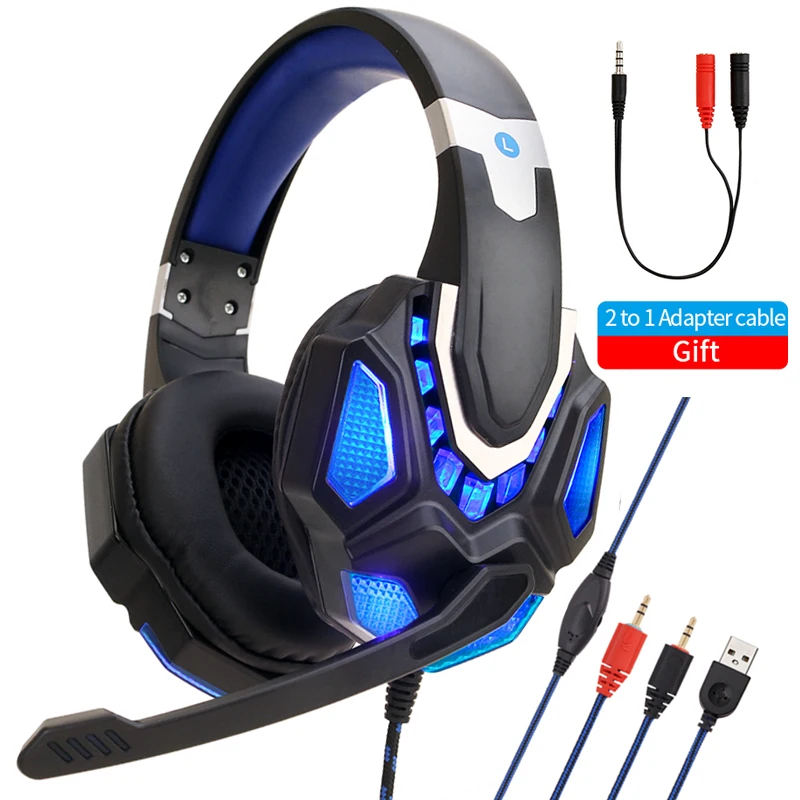 Новые компьютерные наушники с микрофоном разъем 3 5 мм бас стерео игровая