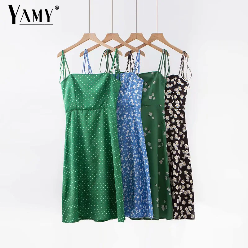 Винтажное платье в горошек с цветочным принтом синее зеленое элегантное на