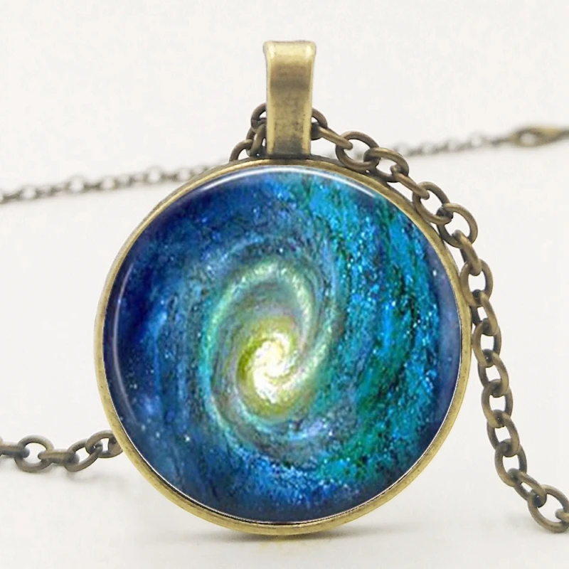 Ожерелье с космическим вихрем: модный бутик стеклянное художественное ювелирное