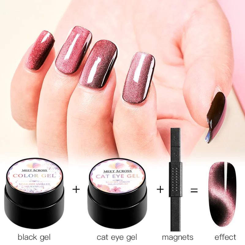 Встречайте 5D кошачьи глаза гель для ногтей Хамелеон использования с магнитом лак