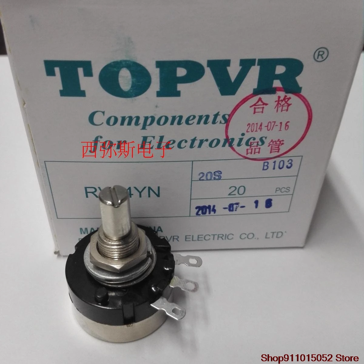 Круговой потенциометр TOPVR RV24YN20SB103 B10K, инверторный потенциометр с переменным сопротивлением