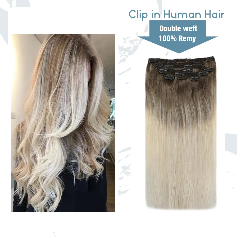 7 шт. натуральные человеческие волосы для наращивания шт.|Пряди волос на зажимах| |