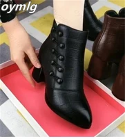 2021 new winter high heels shoes fashion mature sexy warm ankle snow zipper boots women designer chunky pumps warm dress boots
