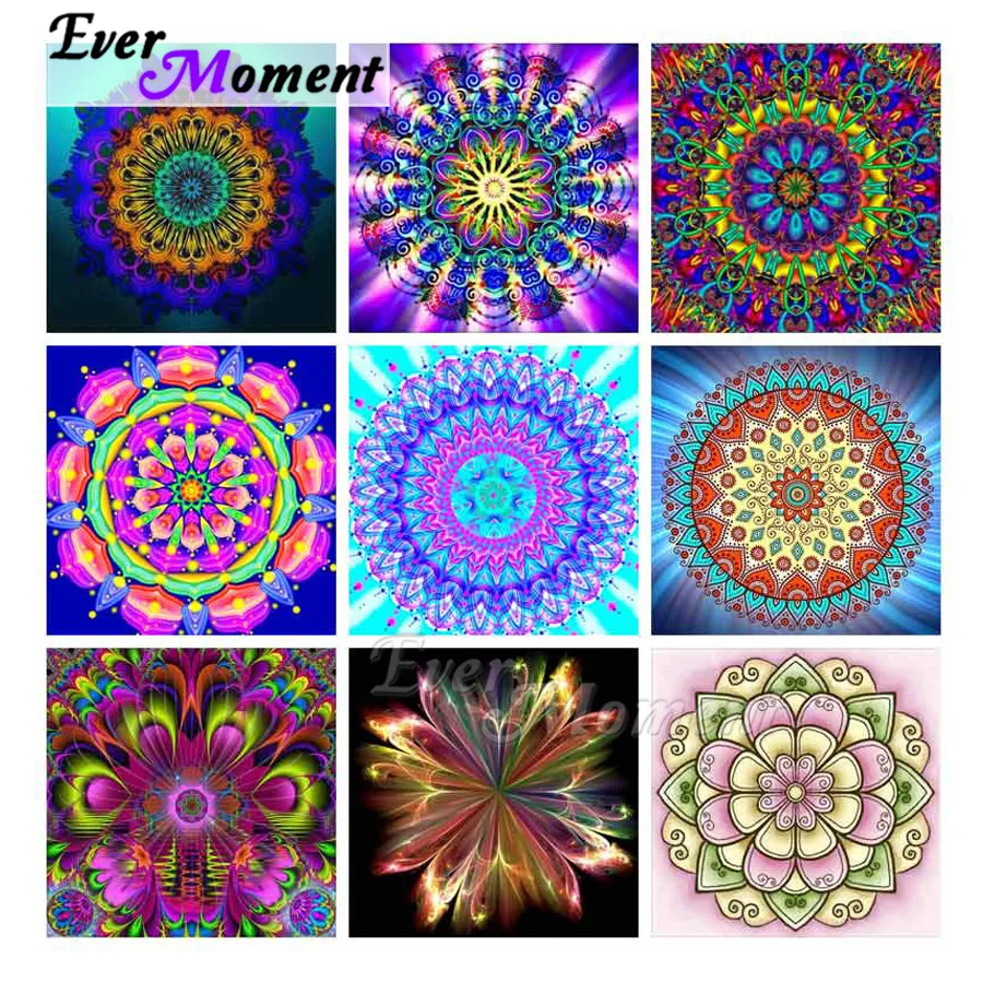 Ever Moment Алмазная мозаика мандала цветок полностью квадратная дрель вышивка