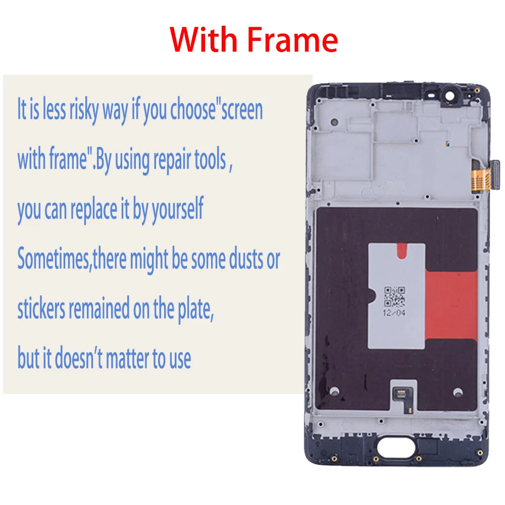 5.5'' AMOLED/OLED For Oneplus 3 3T LCD Display With Touch Screen Assembly One Plus A3000 A3010 A3003 Screen+Frame | Мобильные