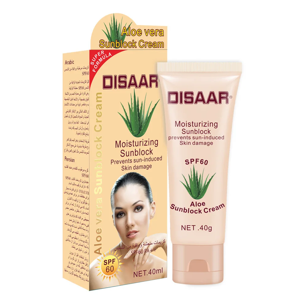 

SPF60++ Aloe UVB+UVA Moisturizing Facial&Body Sunscreen Concealer Lasting Sun Rotection Repair Refreshing Nourish Sunblock Cream