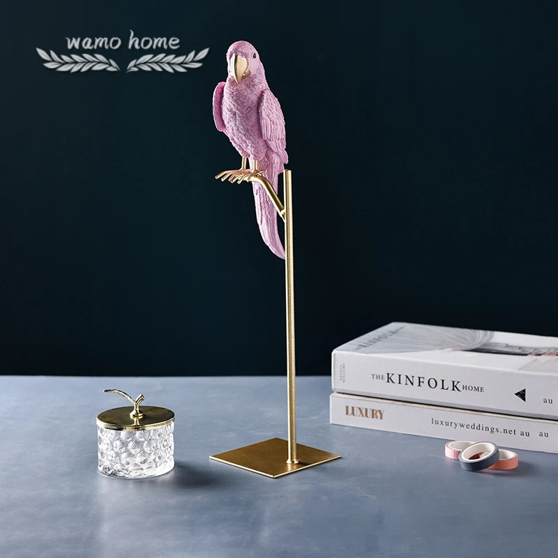 

Wamohome Creative Parrot Resin Bird Animals Ornaments Home Decor Gift Nordic Living Room Desktop Decoration Accessories