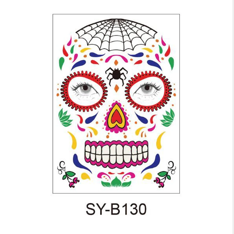 Для детей 1 9 шт. Хэллоуин лица макияжный стикер Специальный Водонепроницаемый