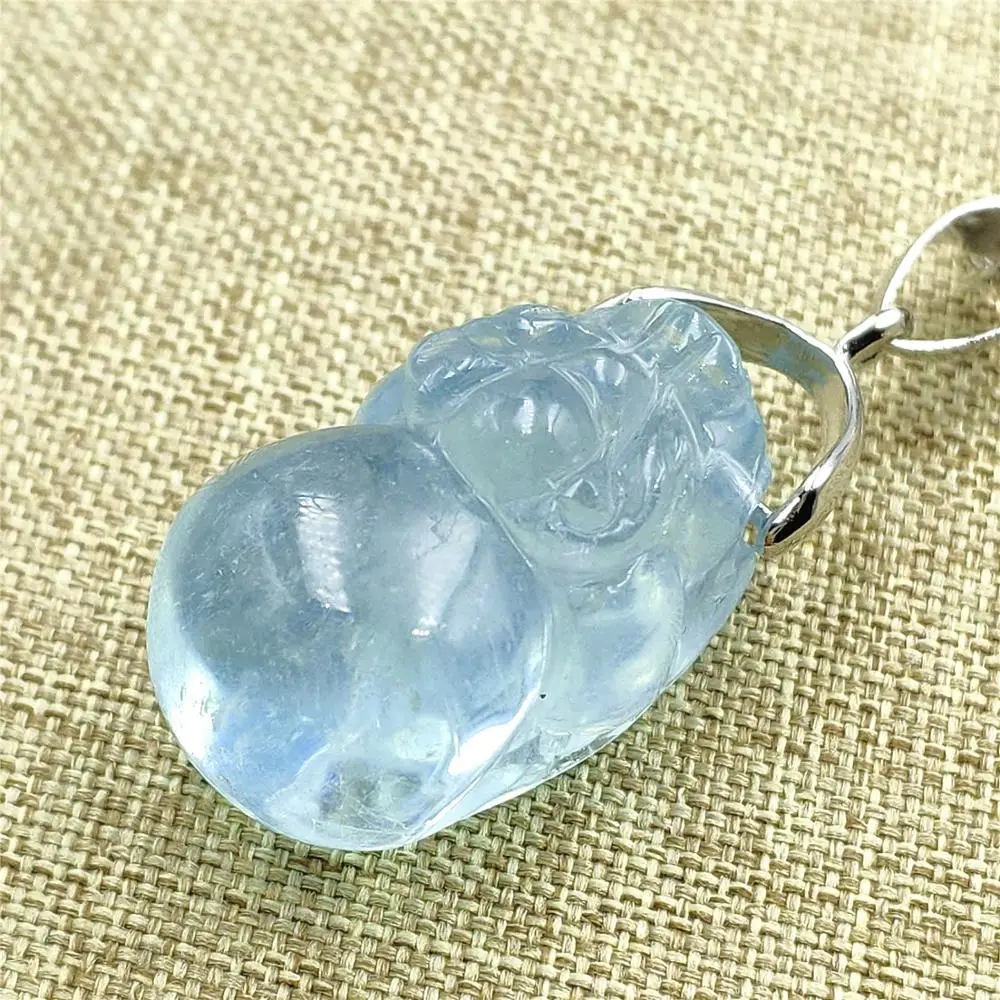 Женское ожерелье с кулоном из натурального синего ледяного цвета Pi Xiu 22x20x10 мм