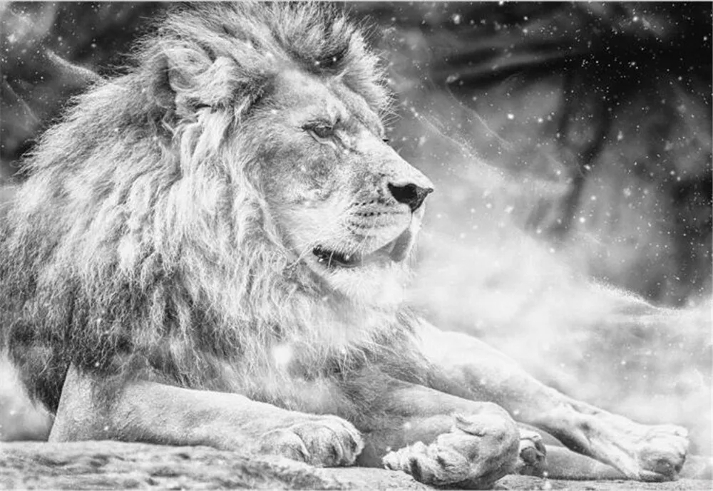 Milofi пользовательские большие обои росписи черный и белый ветер Лев ТВ фон стены