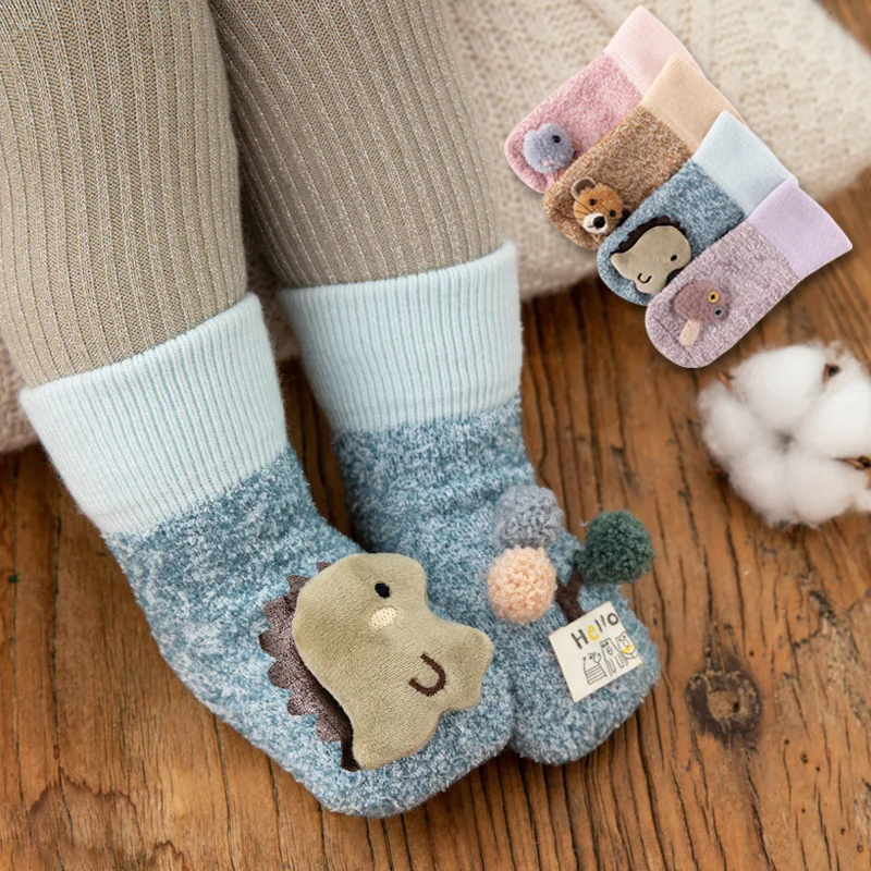 Женские нескользящие Бархатные Носки с рисунком |