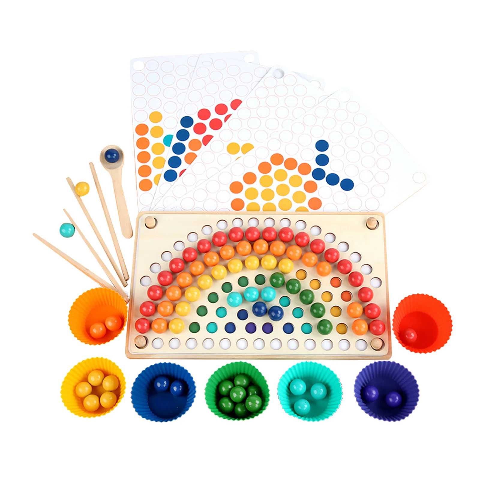 

Wooden Beads Game Montessori Early Education Color Sorting Learning Toys