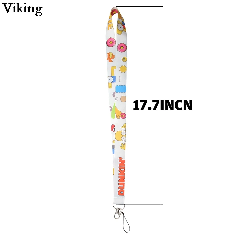 Забавный шнурок с мультяшным принтом для ключей шейный ремешок веревка телефона