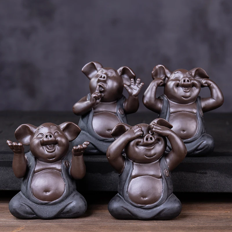 Чайный декор для домашних животных натуральная фиолетовая глина фэн-шуй чайные