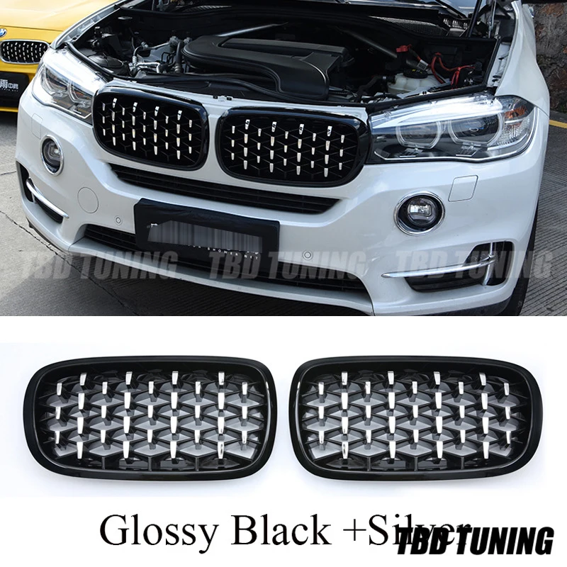 Передние грили для BMW X5 F15 X6 F16 2014 2015 2016 2017 2018 2019 метеоритный душ стильный Kindey