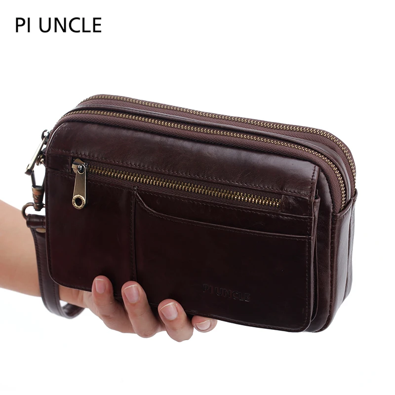 Мужской кожаный модный кошелек для телефона длинная Мужская Вместительная Сумка