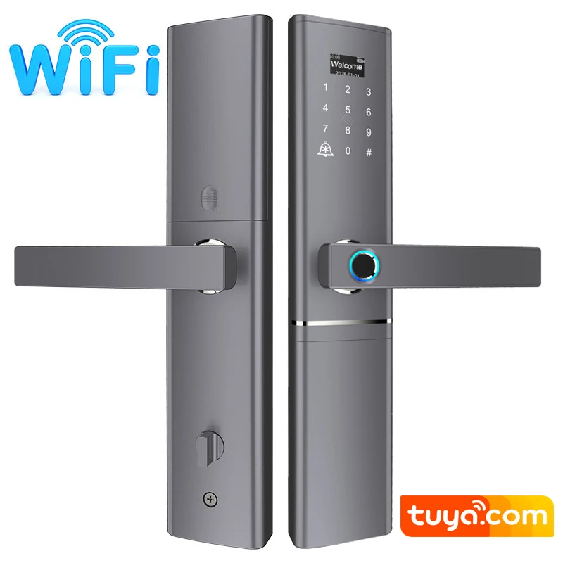 Смарт замок дверной беспроводной с поддержкой Wi Fi и сканером отпечатков