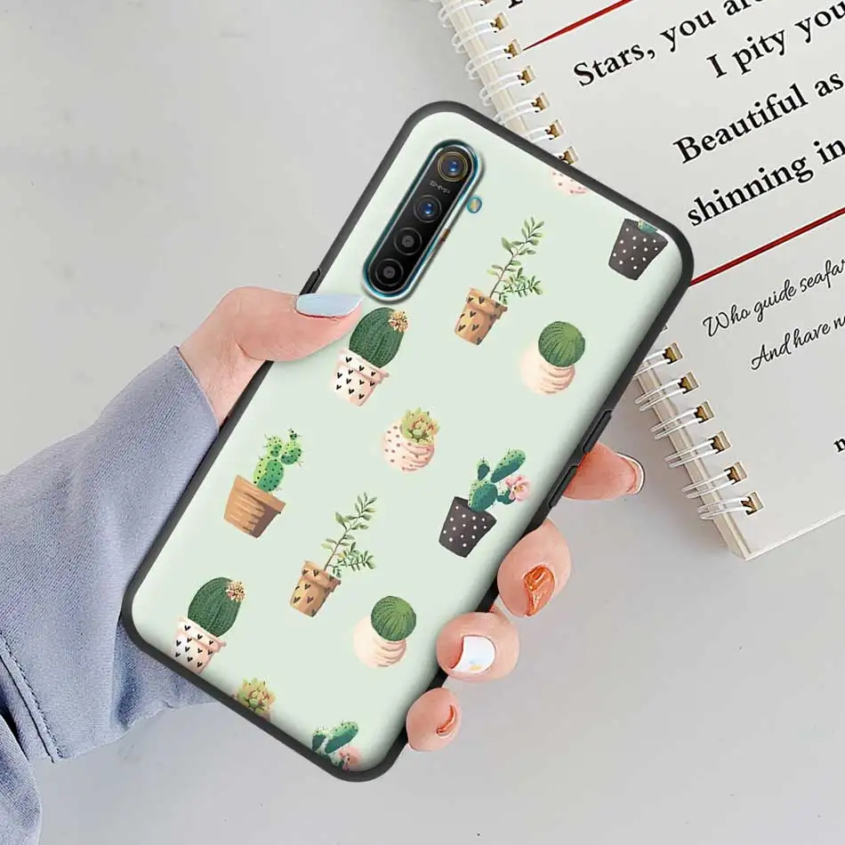 Чехол из ТПУ для Realme X50 5G X2 5 6 Pro 5i 6i XT C3 Narzo 10 10A Черный силиконовый чехол с милым