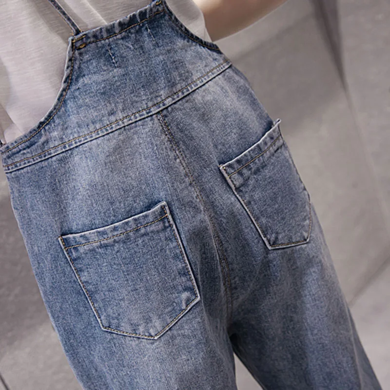 Комбинезоны женские шикарные классические джинсовые комбинезоны на бретельках