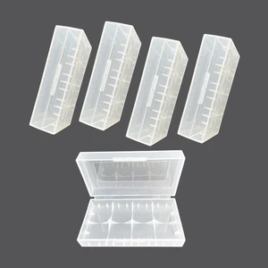 5pcs 2x 18650 16430 CR123A Battery Case Plastic Transparent Hard White Battery Case Holder Storage 18505 14335 17335 17505 Box