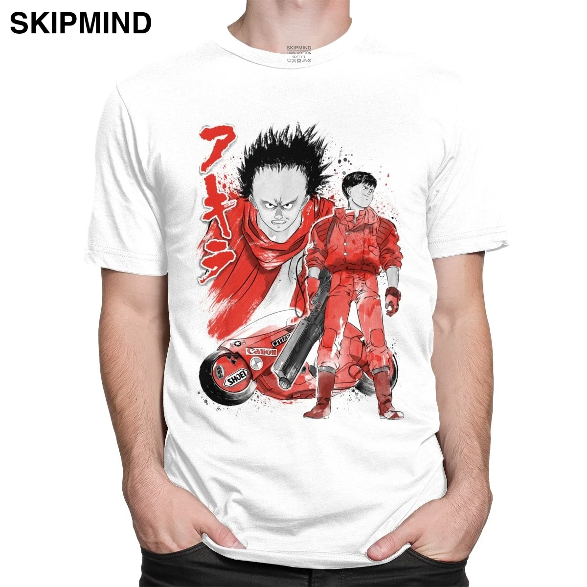 Модные мужские футболки Нео Токио хлопковая Футболка с круглым вырезом летние