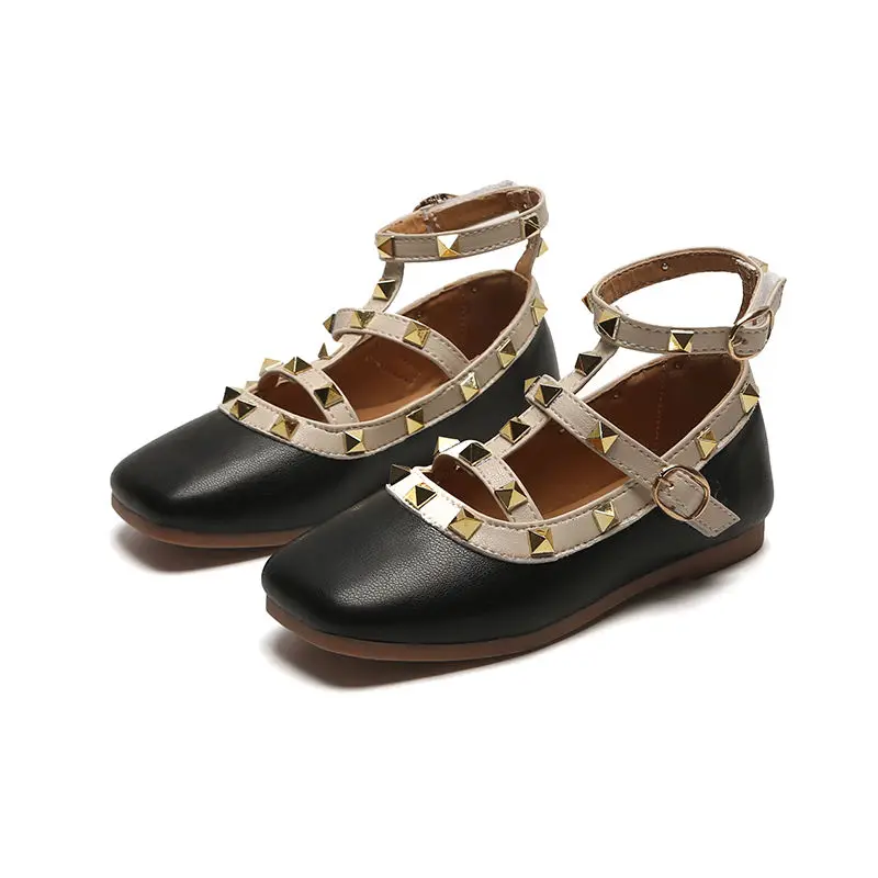 Детская обувь для девочек Плоские заклепки детей ясельного возраста детские