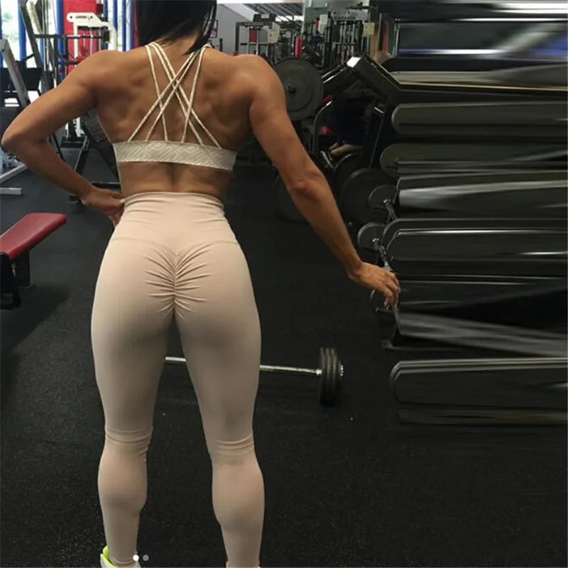 

Female High Waist Fitness Leggings Sexy Hip Fold Yoga Pant Push Up Hip Elastic Sports Tight Pants Femme Scrunch Butt Gym Legging