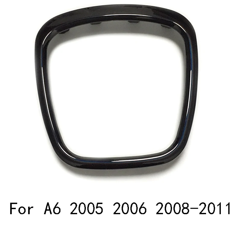 For A6 2005 06 08-11 Хромированный abs украшение рулевого колеса, эмблема, логотип, рамка, наклейка, аксессуары для Audi A6 C6 A5 A4 B6 B7 B8 A3 S3 8P Q7 Q5 - Название цвета: For A6 2005 06 08-11
