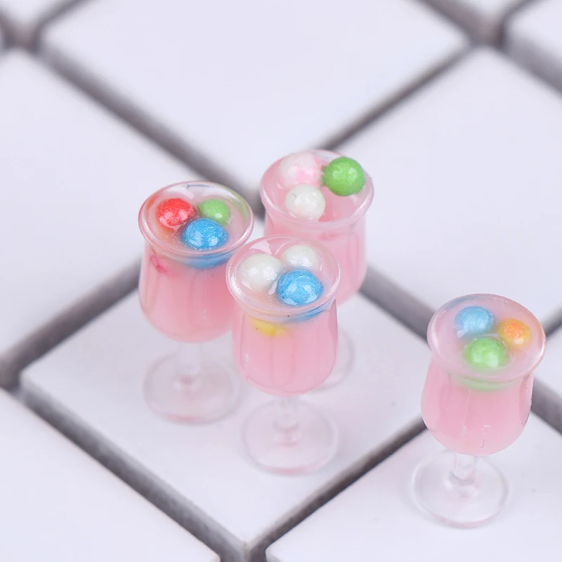 

1pc/3pcs/4pcs 1:12 Dollhouse Miniature Red Wine Bottle Cups Milk Cups Mango Juice Cup Doll Kitchen Accessories New Arrival