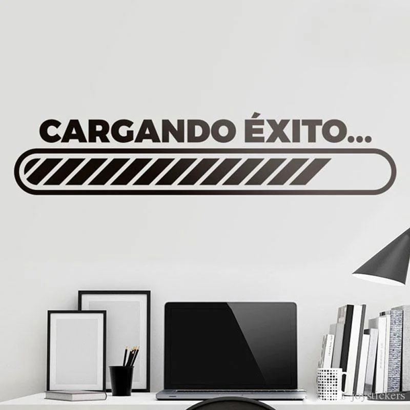 Наклейка на стену цитата испанском языке &quotCargando Exito&quot игра деко декор для