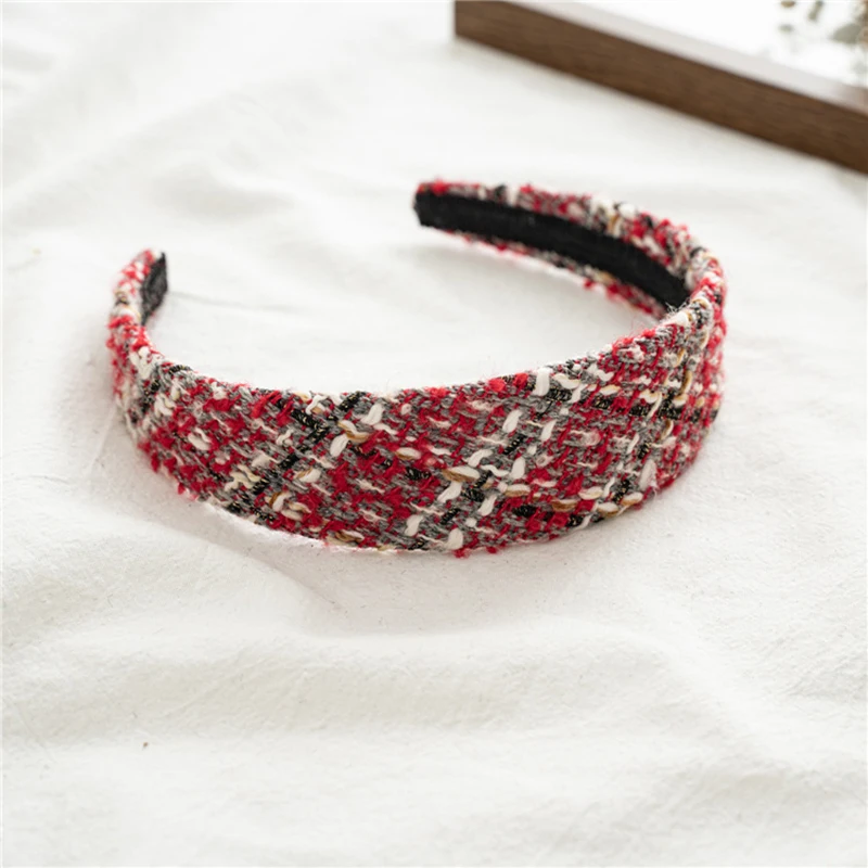 

Vintage Geometric Hair Hoop Wide-brimmed Knitted Head Hoop Hair Accessories for Women Autumn Winter Headband Fashion Headwear