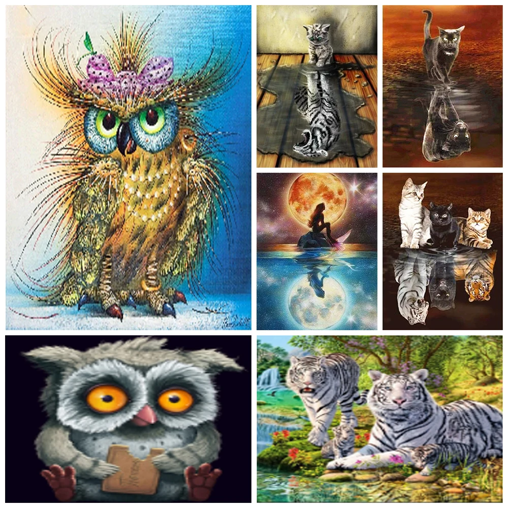 

5D DIY Diamond Painting Full Diamond Embroidery Plant Lovable Animal Cross Stitch Mosaic Home Decor Art Gift