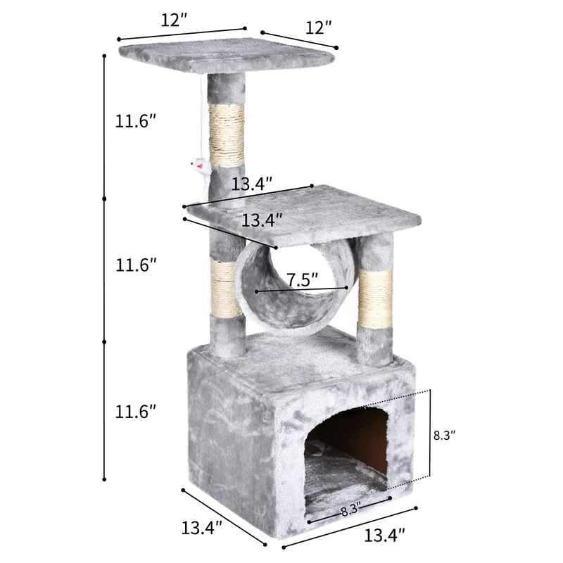3" Deluxe Cat Tree Level, доска для царапания активности, дерево с когтеточками для котят