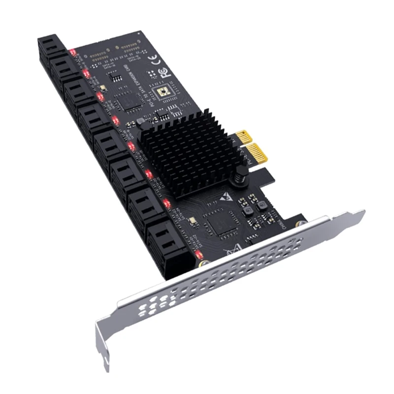 16 Port SATA 6Gbps PCI Express Controller Card PCI-E 1X to III Adapter/Converter PCIe Riser Expansion Adapter Board | Компьютеры и
