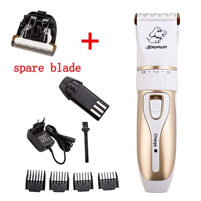 white add blade Перезаряжаемая машинка для стрижки домашних животных с низким уровнем шума, машинка для стрижки волос, триммер для стрижки кошек и собак, электрическая машинка для стрижки домашних животных - Цвет: white add blade