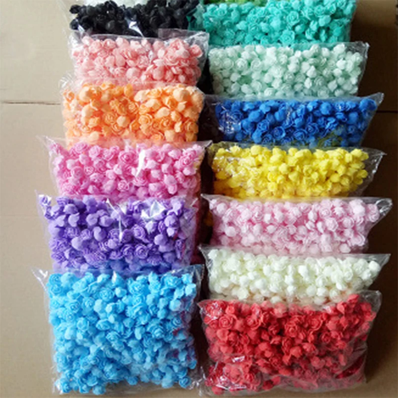 

200pcs 2.5CM mini PE foam rose head artificial flower handmade rose head DIY weddin home decoration holiday party supplies
