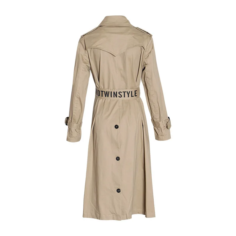 

New fashion English style English pattern design feeling loose casual windbreaker ladies chic coat tide