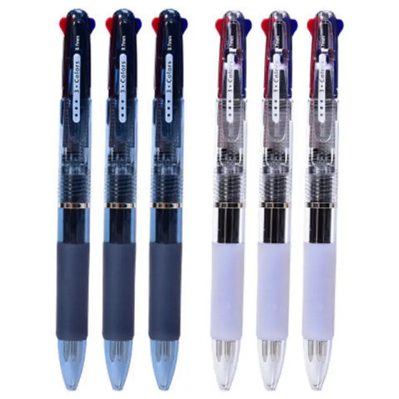 

4 шт. шариковая ручка, многоцветная шариковая ручка для студентов, офиса, черная, красная, синяя, трехцветная, однобуквенная черно-белая ручк...