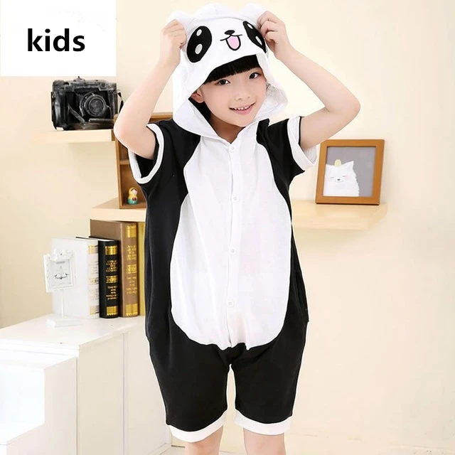 Животное черно белая панда детский спальный костюм с Молодежные детские летние
