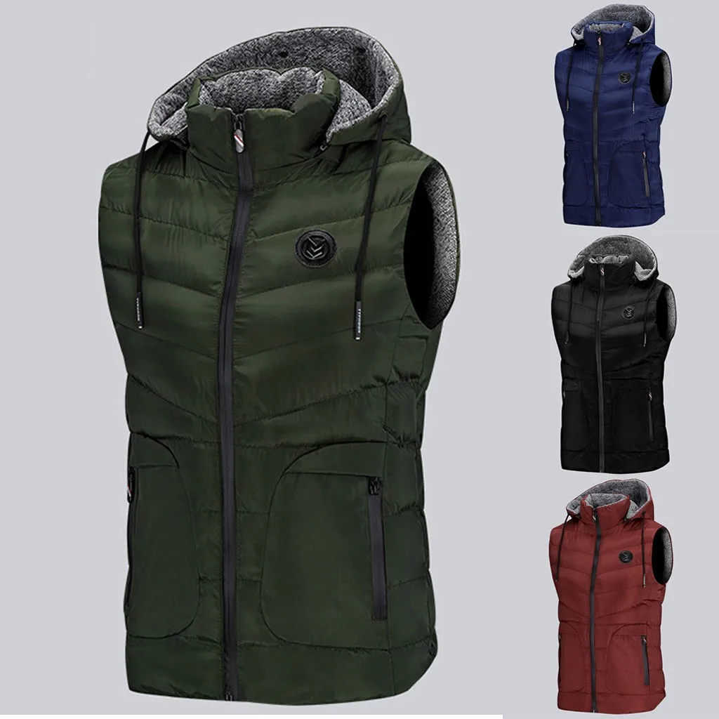 Casaco jaqueta masculino chaqueta hombre, Мужское пальто, Осень-зима, на молнии, уличная куртка с капюшоном, жилет, куртка, верхнее пальто