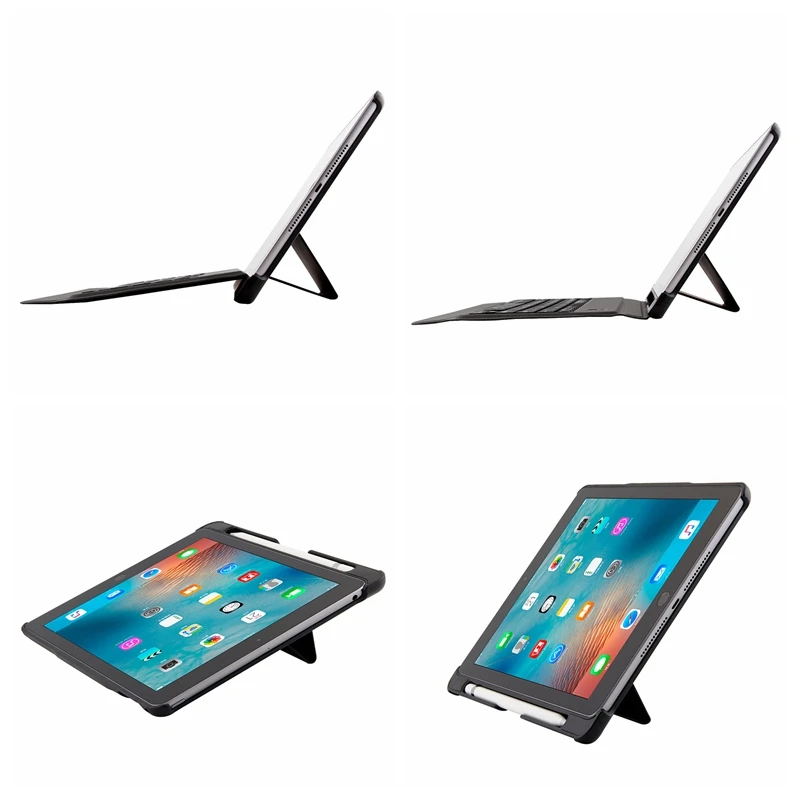 Ультратонкий чехол со съемной клавиатурой и держателем для карандашей кожаный