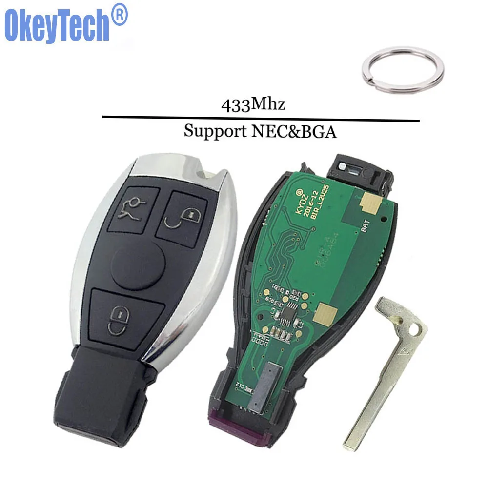 

Дистанционный ключ OkeyTech для Mercedes Benz W164 C200 A200 W203 W204 W205, брелок для Mercedes-benz, аварийная поддержка лезвия NEC и BGA