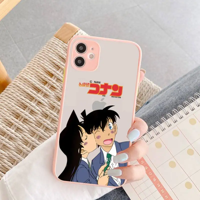 

Anime Detective Conan Phone Case Matte Bumper Phone Case For iphone12 11 Pro Max X XS Max XR 7 8 Plus 12mini Translucent Cover