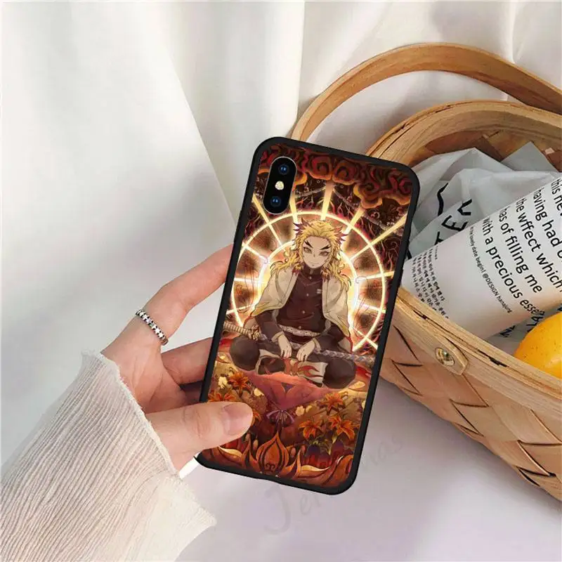 

Kyojuro Rengoku anime Demon Slayer Phone Case for iPhone 11 12 pro XS MAX 8 7 6 6S Plus X 5S SE 2020 XR