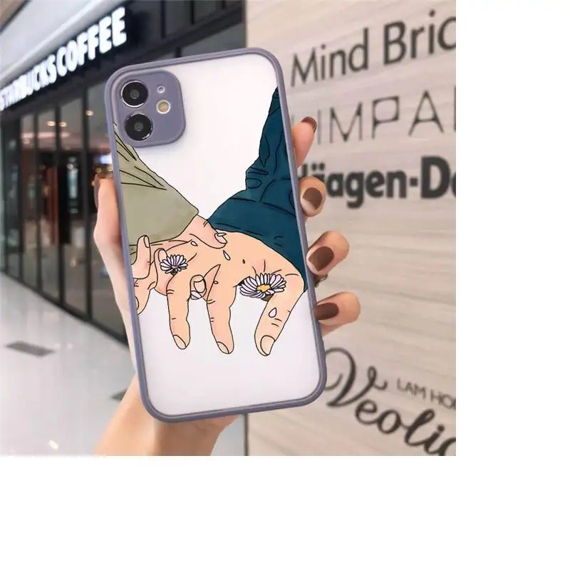 

Finger Art Aesthetic Hand Phone Cases Matte Transparent For iPhone 12 Mini 11 Pro XR XS Max 7 8 Plus