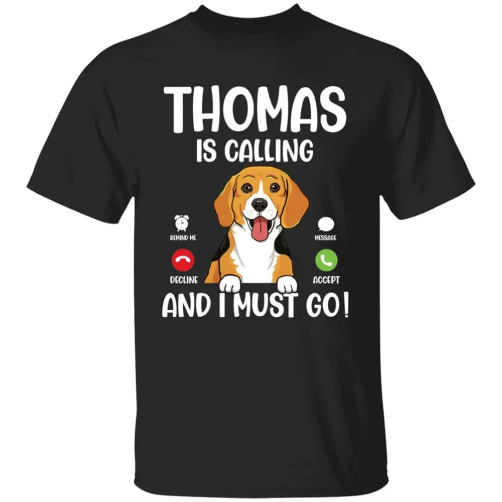 

CLOOCL Dog Lovers T-shirt 100% Cotton 3D Graphic My Dog Is Calling And I Must Go Peeking Dog T-Shirts Fashion Funny Tees