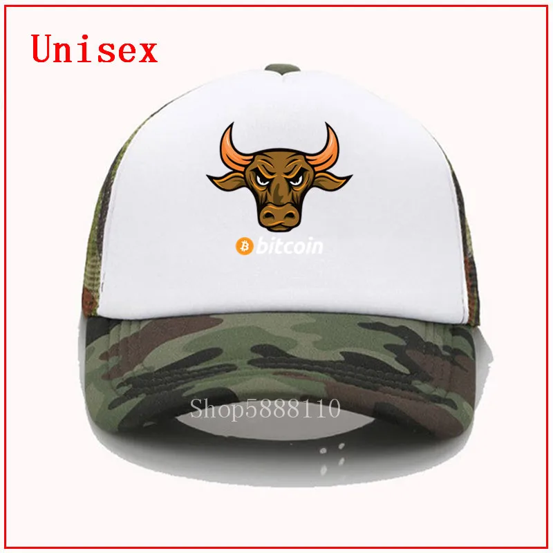 Биткоин золотой БЫК белая бейсболка спортивная Кепка шляпа от солнца Хип-хоп |